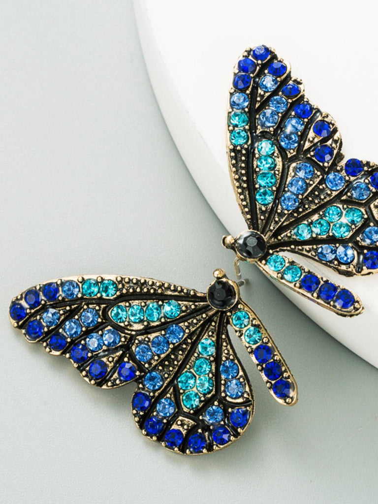 Boucles d'Oreilles Perles Papillon Dégradé Rétro
