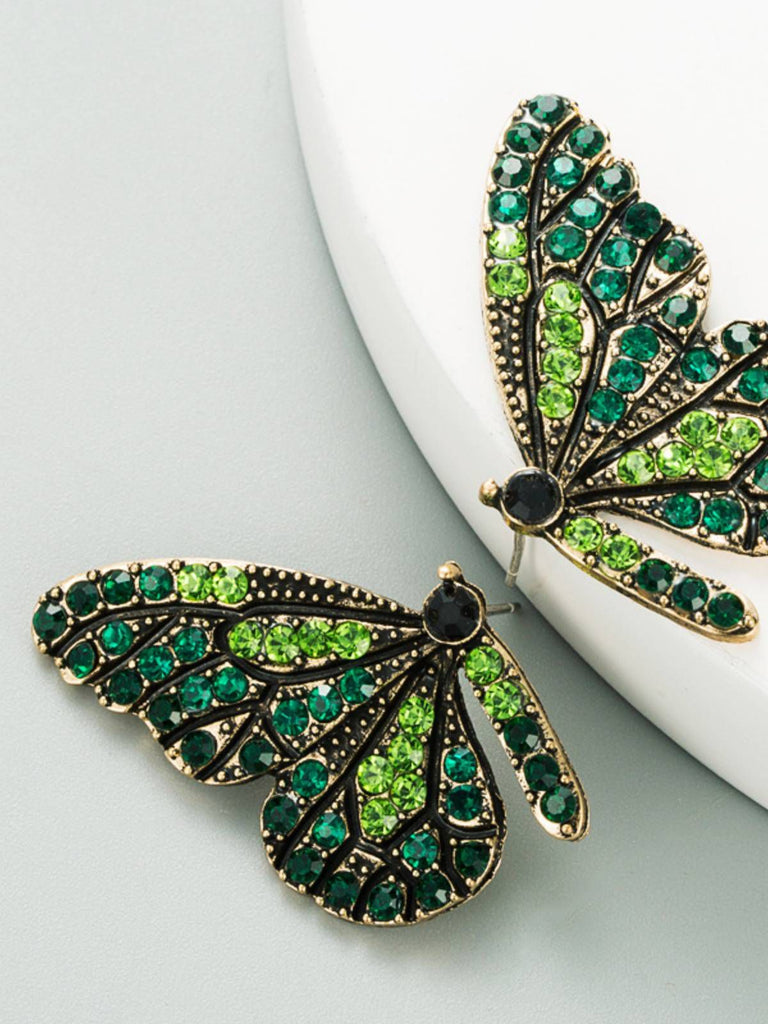 Boucles d'Oreilles Perles Papillon Dégradé Rétro