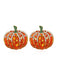 Boucles d'oreilles citrouille d'Halloween orange des années 1950