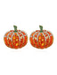 Boucles d'oreilles citrouille d'Halloween orange des années 1950