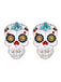 Boucles d'Oreille Brillante Crâne d'Halloween des Années 1950