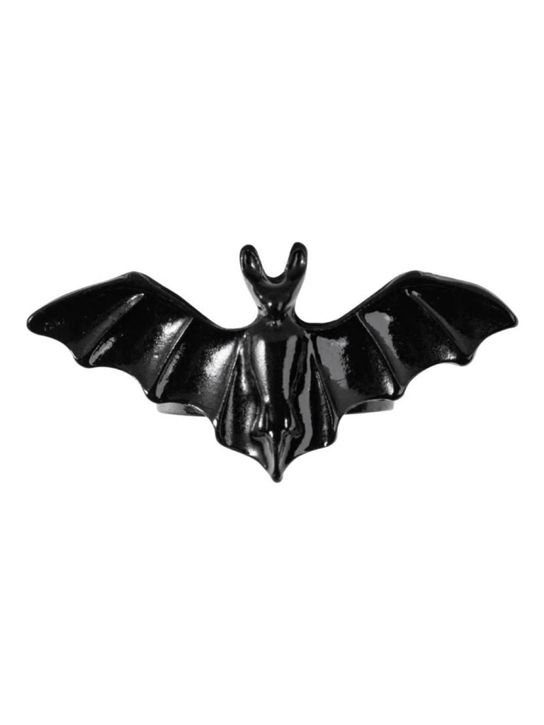 Bague en alliage de chauve-souris rétro noire