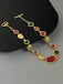 2PCS Boucles d'oreilles et collier en alliage doré