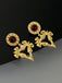 2PCS Boucles d'oreilles et collier en alliage doré