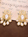 Boucles d'Oreilles Luxueuses Strass Perle Blanche