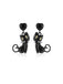Boucles d'Oreilles Clous d'Halloween Chat Vintage