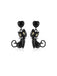 Boucles d'Oreilles Clous d'Halloween Chat Vintage