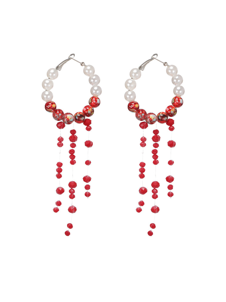 Boucles d'Oreilles Gland Perle Goutte de Sang d'Halloween