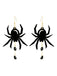 Boucles d'oreilles pendantes araignée noire d'Halloween