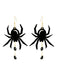 Boucles d'oreilles pendantes araignée noire d'Halloween
