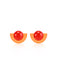 Boucles d’oreilles demi-cercle vintage en acrylique rouge