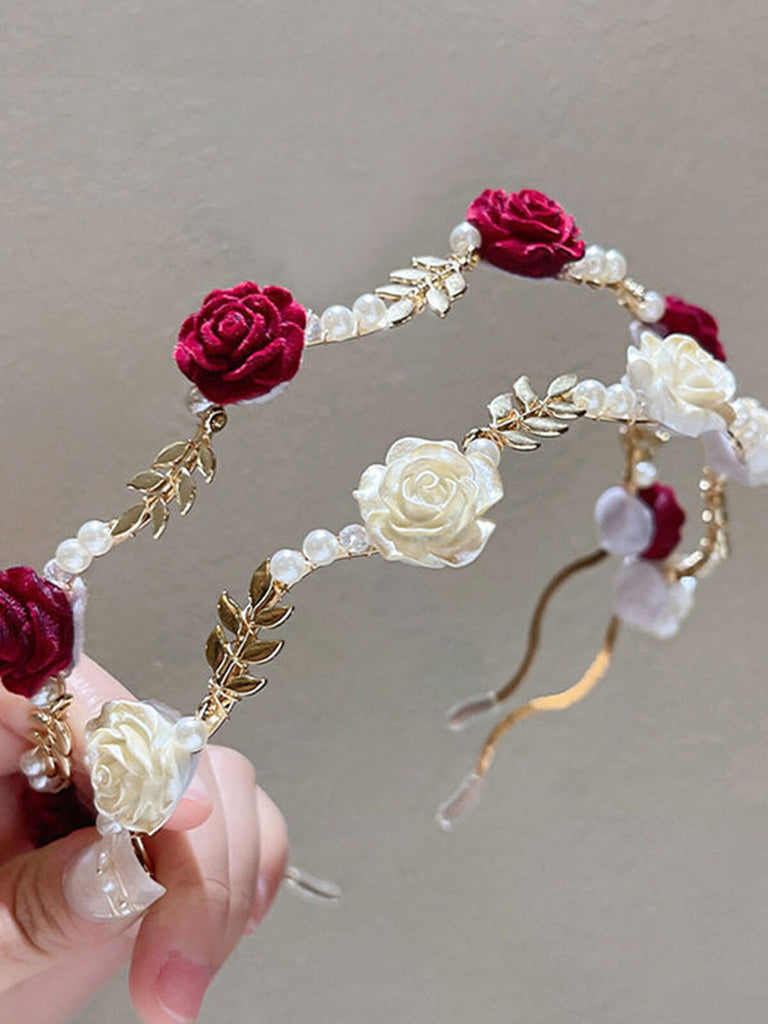 Bandeau de perles roses vintage