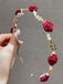 Bandeau de perles roses vintage