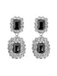 Boucles d'oreilles pendantes vintage en strass noir