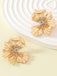 Boucles d'oreilles strass fleurs 3D dorées