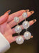Boucles d'oreilles vintage en perles et diamants