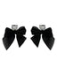 Boucles d'oreilles vintage en cristal transparent avec nœud
