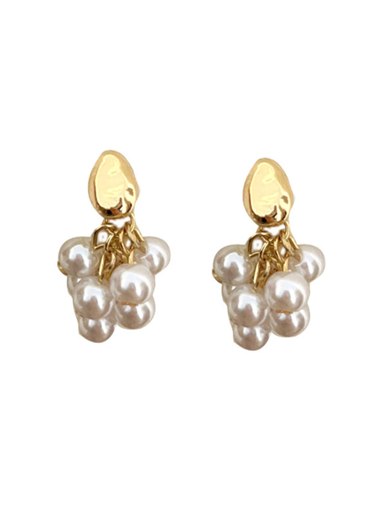 Boucles d'oreilles pendantes rétro exquises en perles