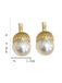 Boucles d'oreilles vintage en forme de pomme de pin et perles