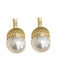 Boucles d'oreilles vintage en forme de pomme de pin et perles