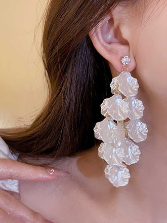 Boucles d'oreilles à pampilles en zircon vintage blanc