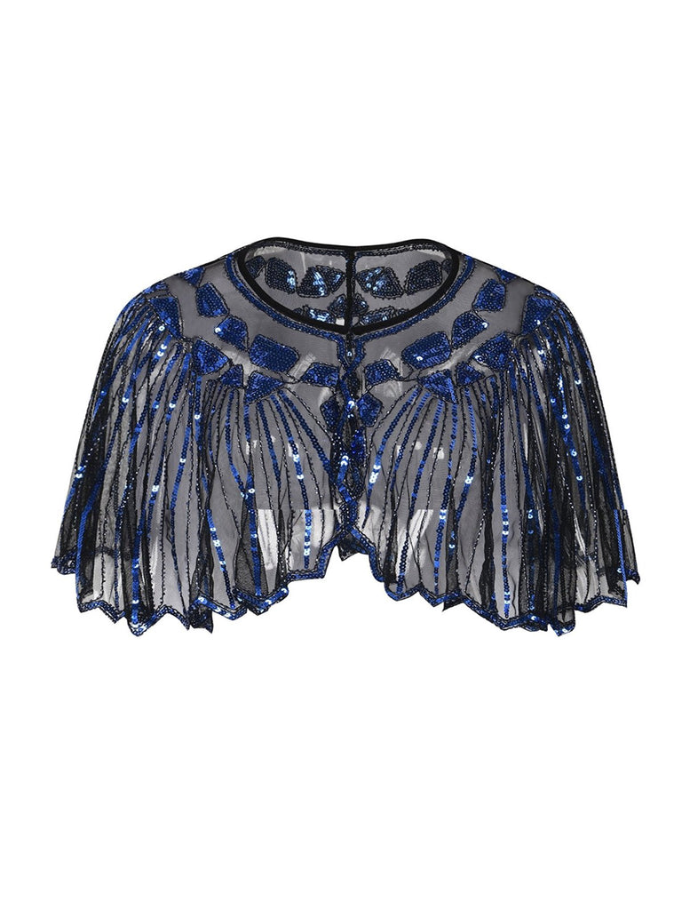 1920s Châle Flapper à Paillettes Cape