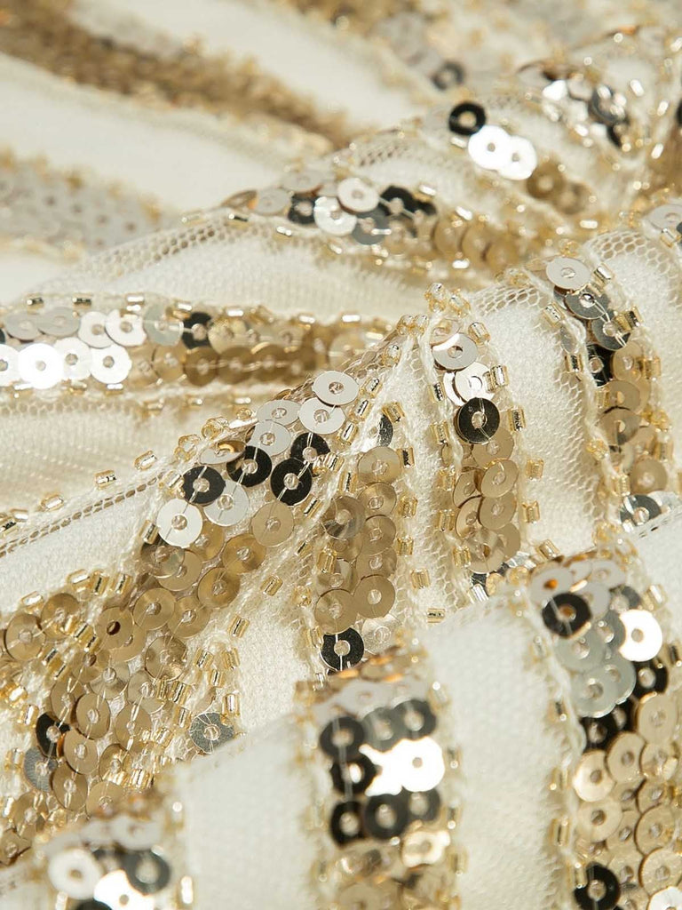 Robe Charleston Vintage Année 20 Gatsby Maxi à Paillettes Déco Nœud Papillon