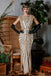 Robe Charleston Vintage Année 20 Gatsby Maxi à Paillettes Déco Nœud Papillon