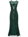 Robe Charleston Vintage Année 20 Gatsby Maxi à Paillettes Déco Nœud Papillon