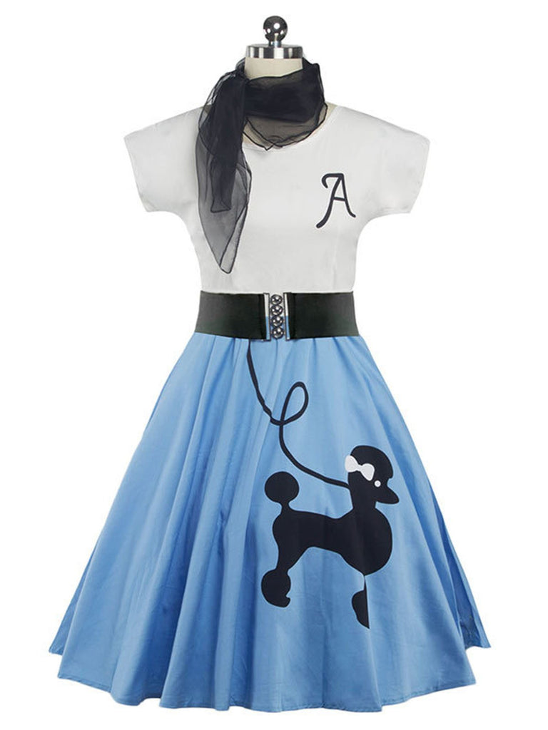 Robe Années 50 Caniche Patchwork