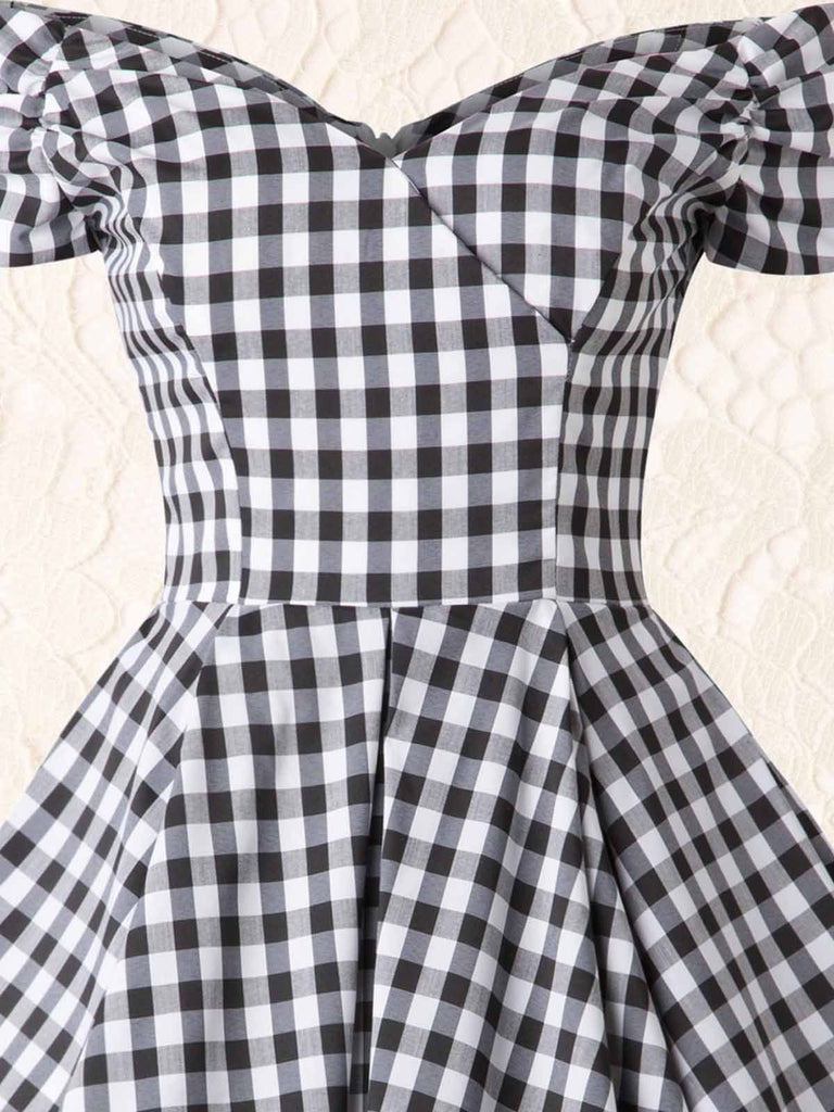 Robe Swing Années 50 Noire à Carreaux grande taille