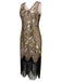 [Produits en liquidation] Robe Charleston Vintage Année 20 Gatsby à Fleurs Flapper avec Perles