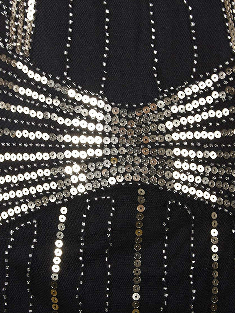 Robe Charleston Vintage Années 20 Gatsby à Sequins et Perles Soirée Cocktail