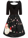 Robe Vintage Année 50 à Motifs Père Noël Costume de Noël