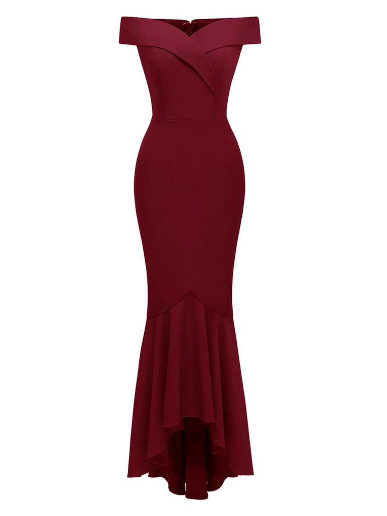 Robe de Soirée Glamour Sirène Vintage Année 50 Épaule Nue Chic et Classe