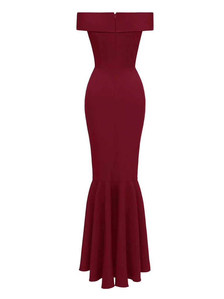 Robe de Soirée Glamour Sirène Vintage Année 50 Épaule Nue Chic et Classe