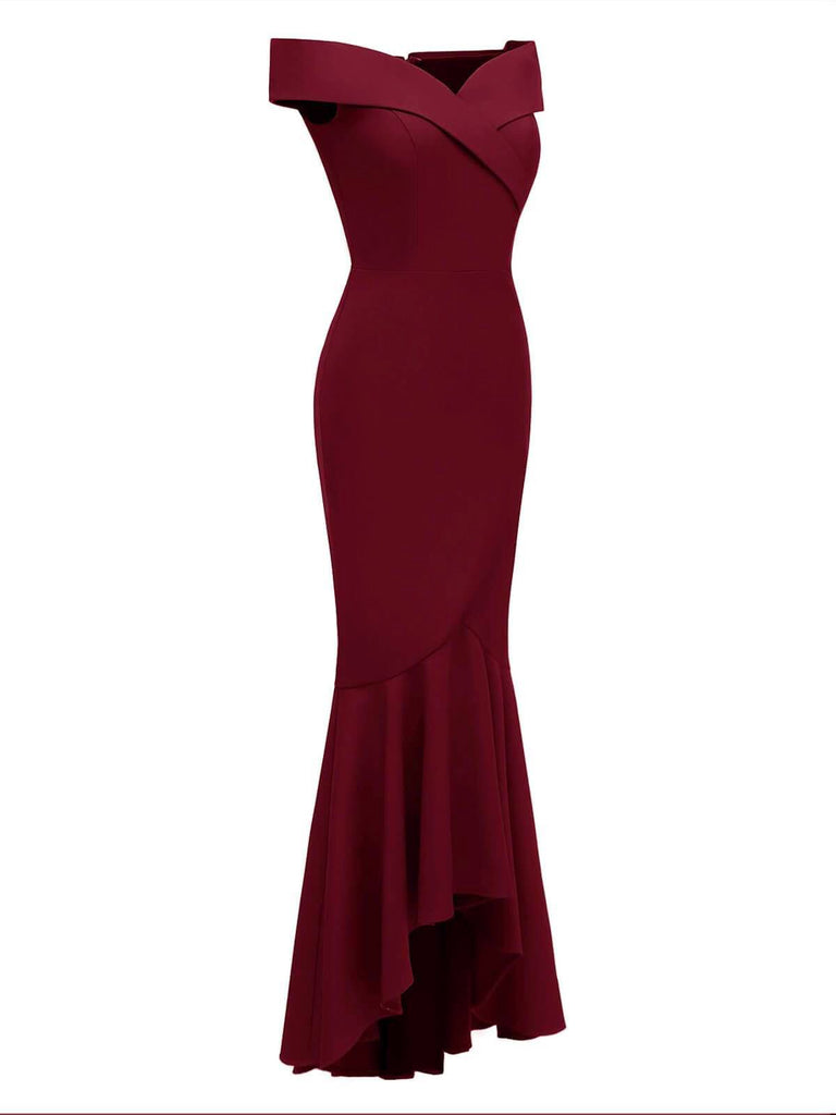 Robe de Soirée Glamour Sirène Vintage Année 50 Épaule Nue Chic et Classe