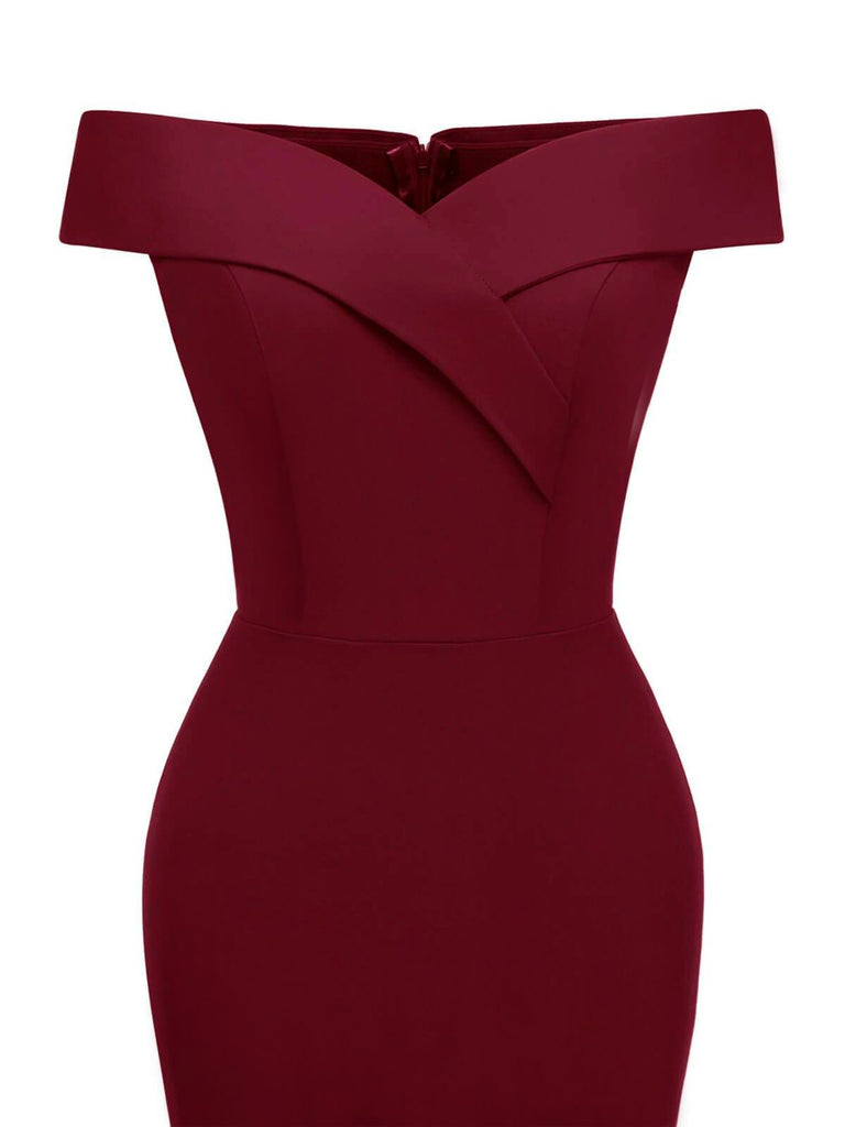 Robe de Soirée Glamour Sirène Vintage Année 50 Épaule Nue Chic et Classe