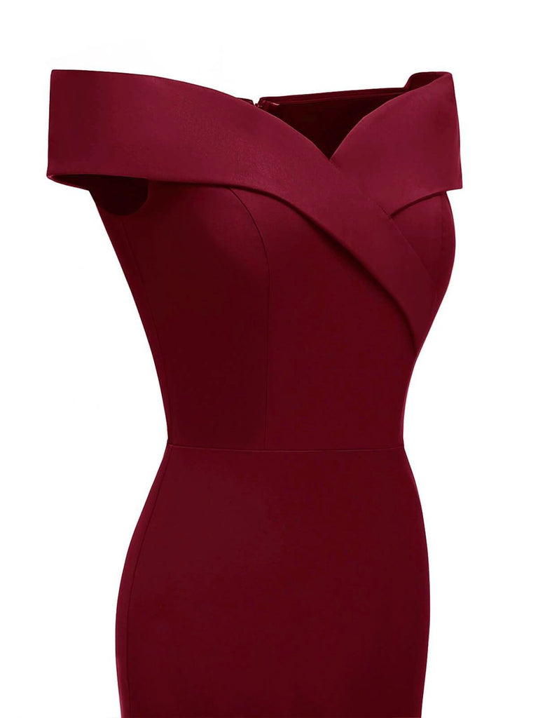 Robe de Soirée Glamour Sirène Vintage Année 50 Épaule Nue Chic et Classe