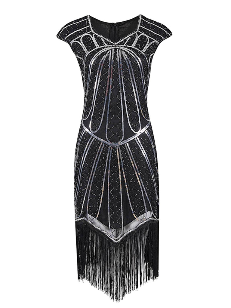 [Produits en Liquidation] Robe Gatsby à franges et sequins des années 1920