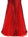 Robe de Soirée Rouge Longue Paillette Vintage Patchwork Cocktail Mariage