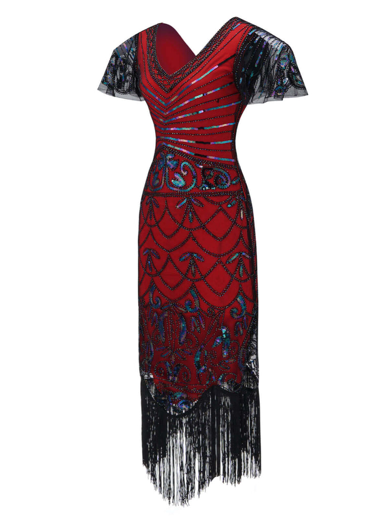 Robe Charleston Vintage Année 20 Gatsby Flapper Perlées Frangées Chic