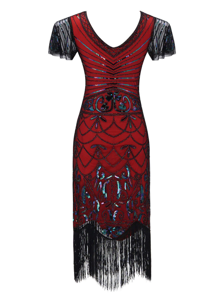 Robe Charleston Vintage Année 20 Gatsby Flapper Perlées Frangées Chic