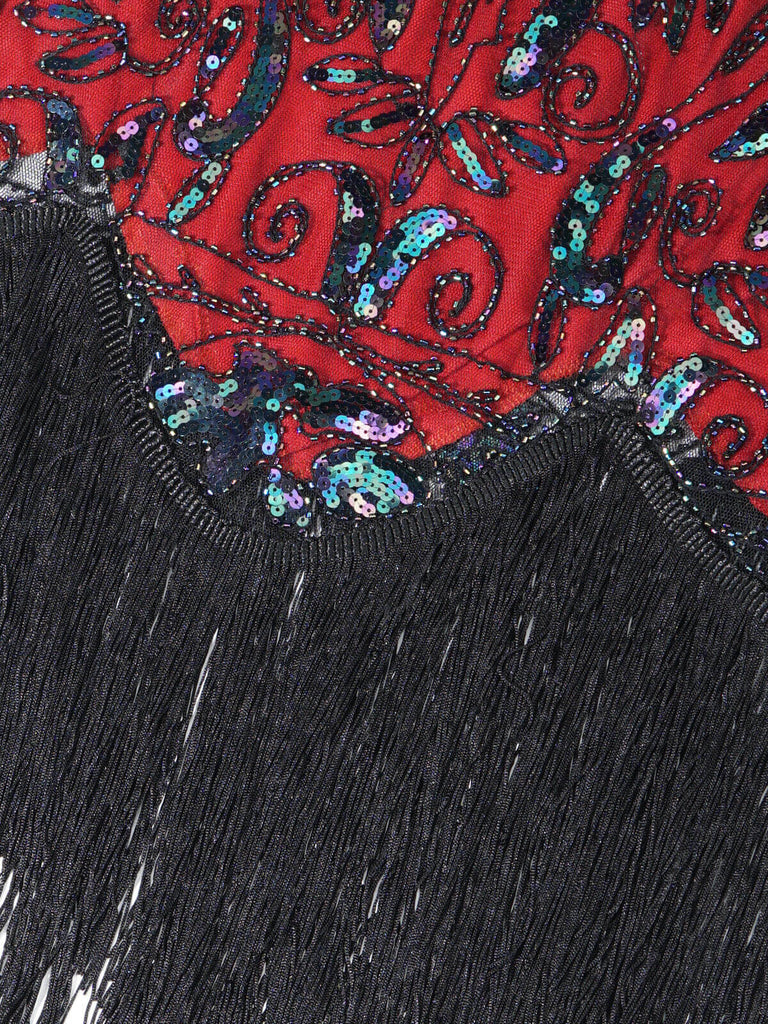 Robe Charleston Vintage Année 20 Gatsby Flapper Perlées Frangées Chic