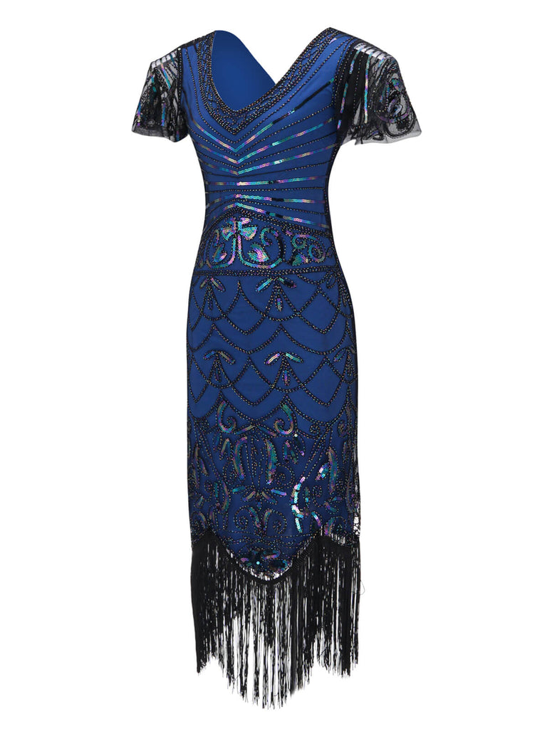 [Produits en Liquidation] Robe Charleston Vintage Année 20 Gatsby Flapper Perlées Frangées Chic