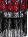 Robe Charleston Vintage Années 20 Gatsby Imprimée à Manches Courtes à Franges