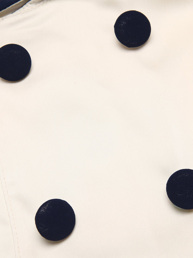 Robe Crayon Vintage Année 60 Chemisier Avec Buttons Bleu et Blanc