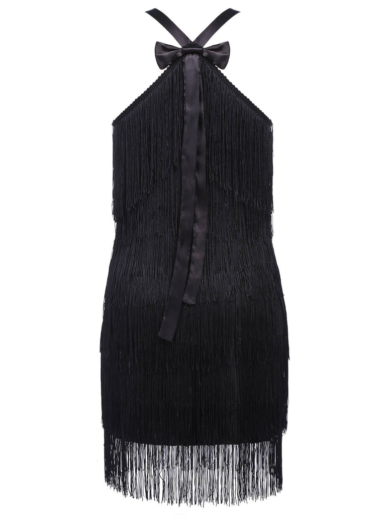 Robe Charleston Vintage Année 20 Gatsby Frange À Glands Sequins Pin Up