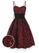 Robe Année 50 Bretelle Vin Rouge Cocktail