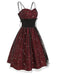 Robe Année 50 Bretelle Vin Rouge Cocktail